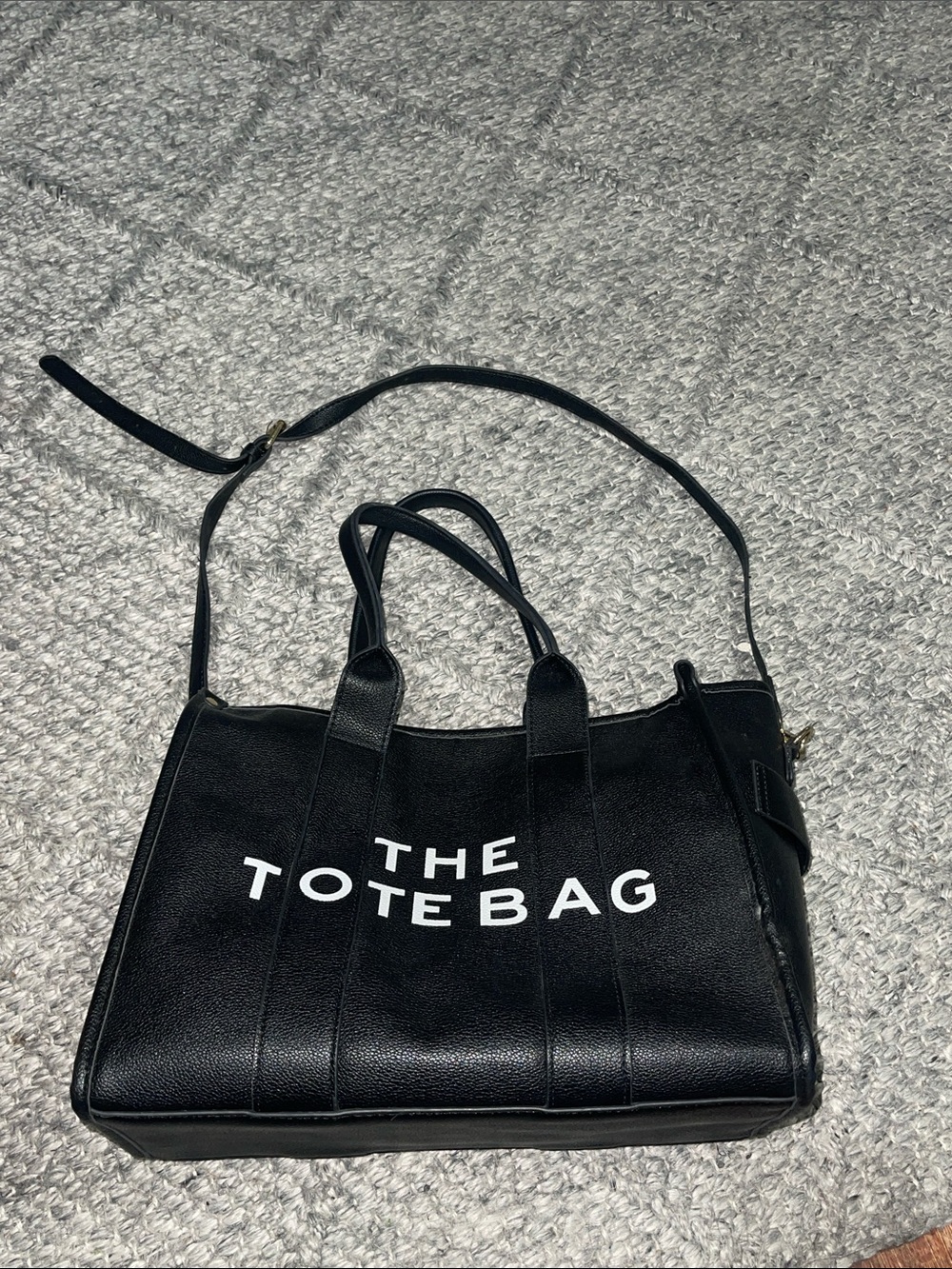 Black Leatherette Tote Bag